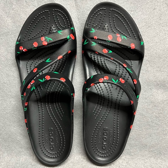 CROCS Shoes - NWOT Crocs Womens Kadee II Cherry Pattern Sandals Size 10